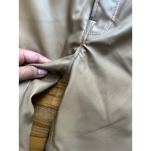 Good American “Better Than Leather” Good Boy Faux Leather Pants Sleek High-Rise - Picture 4 of 9